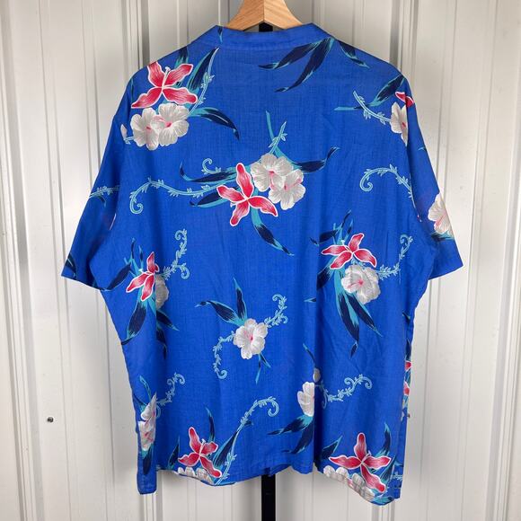 Vintage 90s Designer Collection Made in USA XL Hawaiian Floral Shirt - Picture 4 of 4